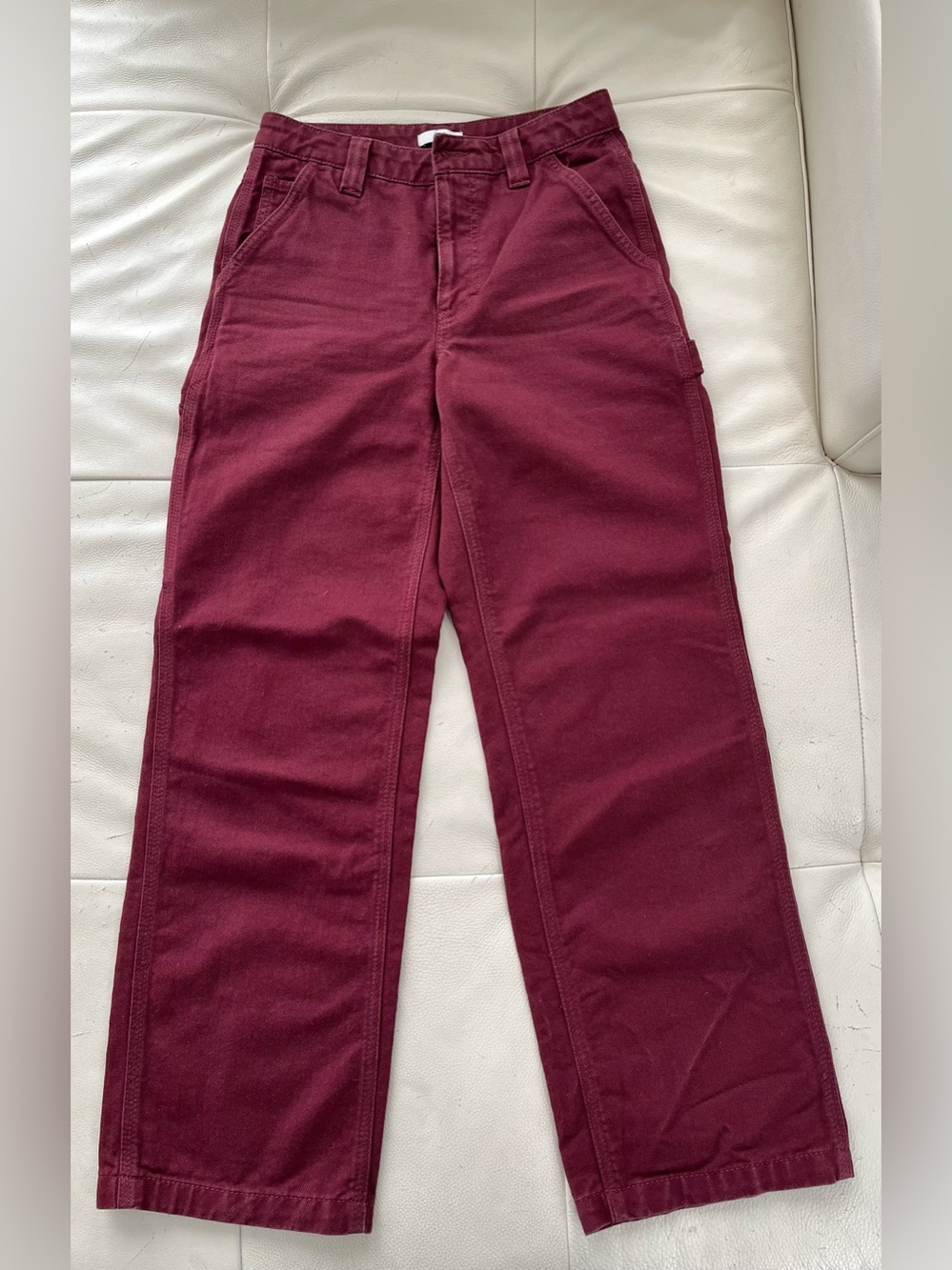 TNA Greenwich High-Waisted Carpenter Twill Pants in Spiced Burgundy Size 0